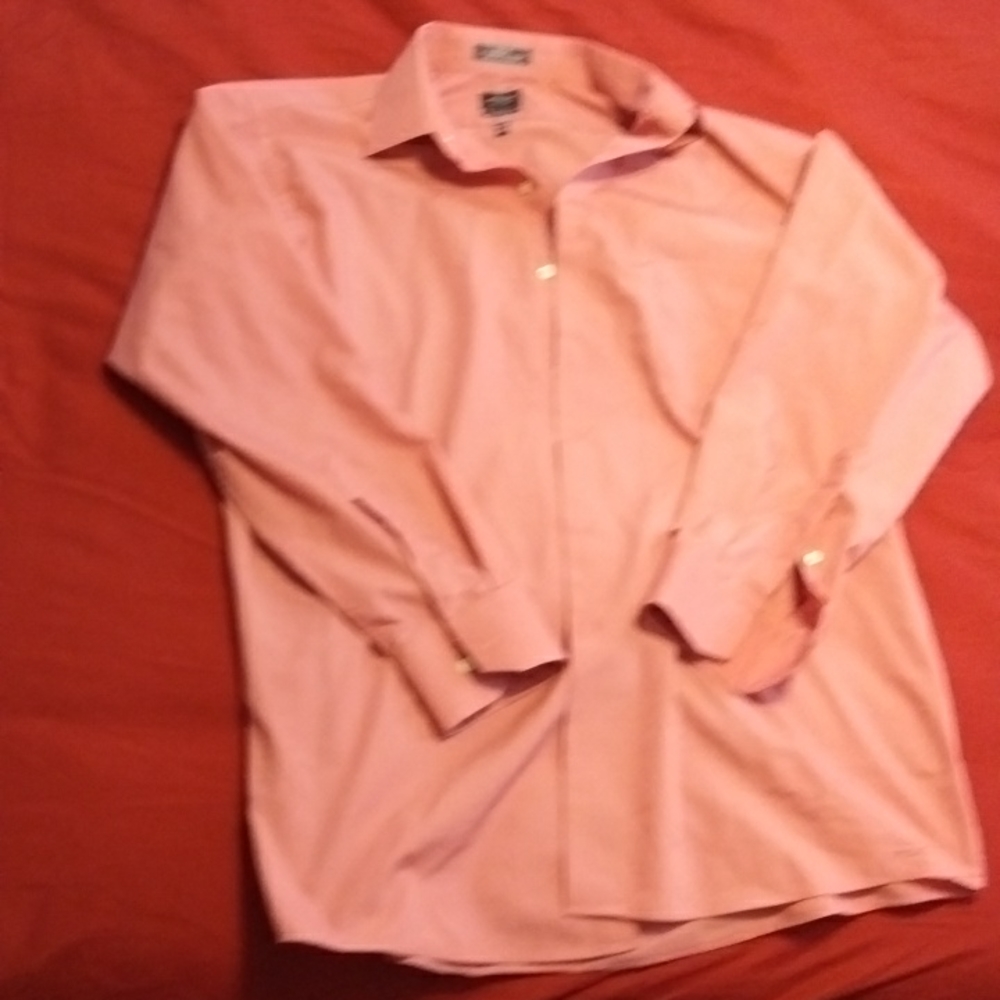 Men's arrow classic fit long sleeve button down shirt size 16 salmon light color